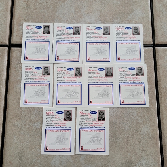 CFL Montreal 2003 Natral Card Set of 10 - Picture 2 of 7